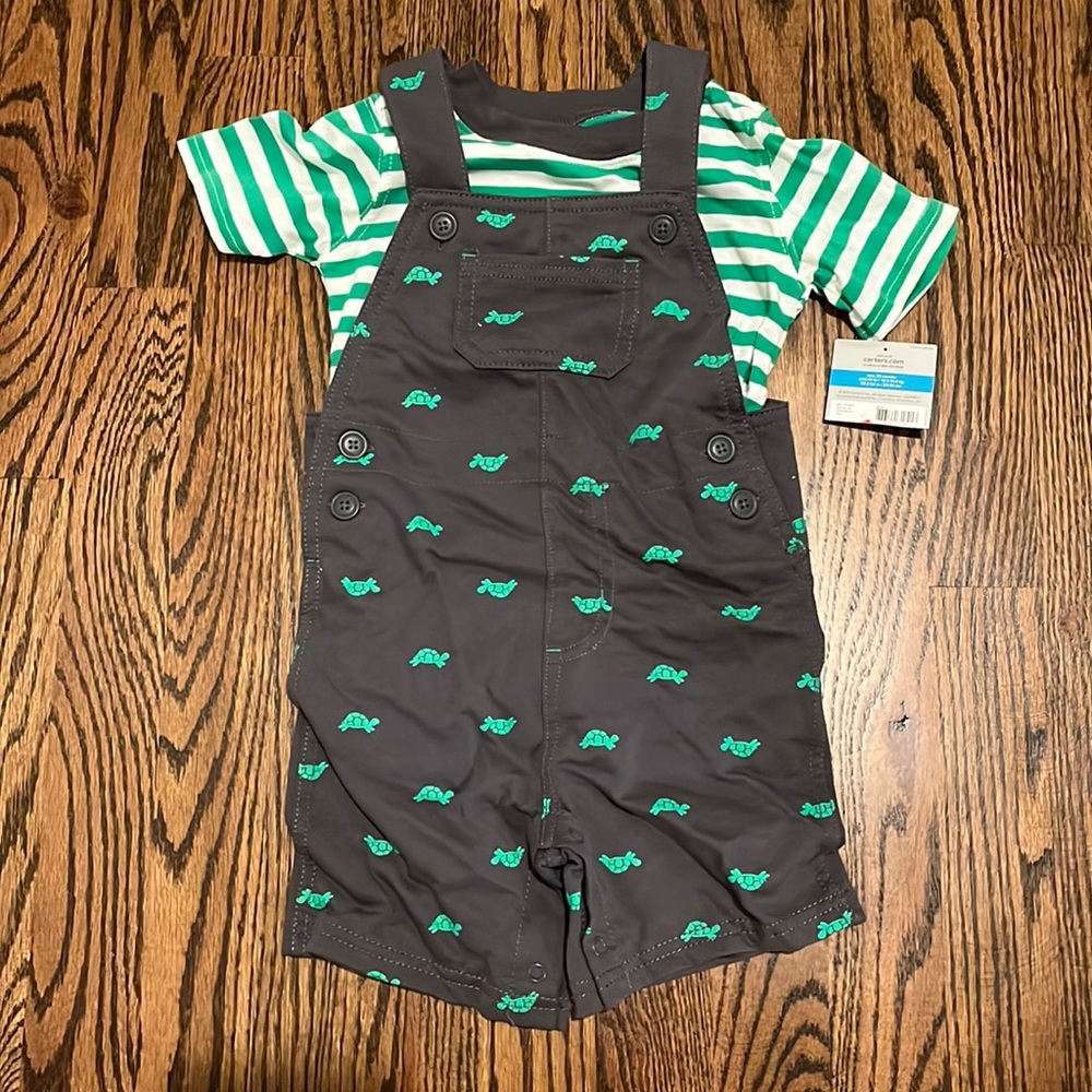 NWT two piece cotton shortalls